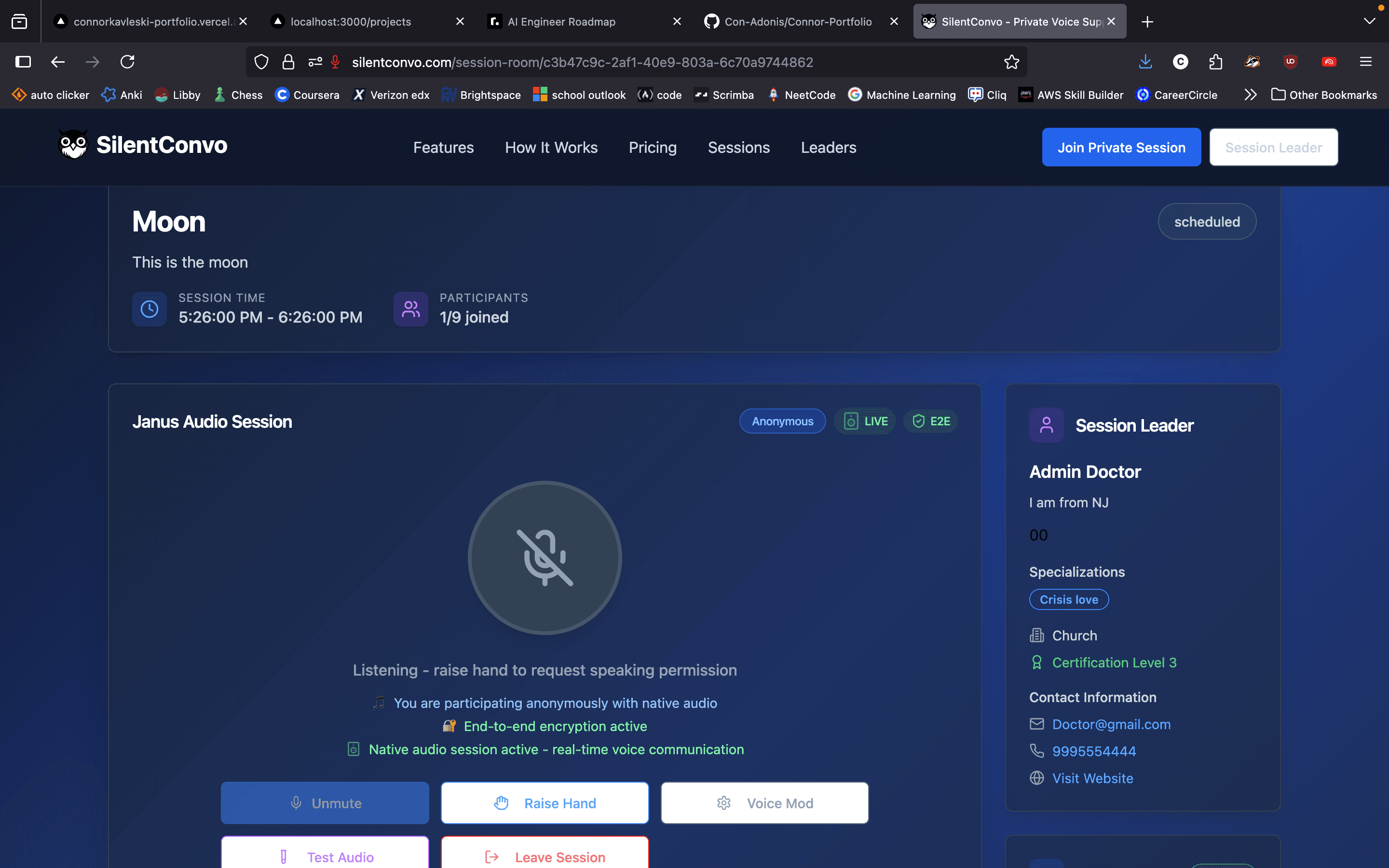 SilentConvo - Anonymous Group Therapy (Active Development)